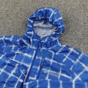 Columbia Jacket Mens S Blue Hooded Full Zip Windbreaker Coat Lightweight Outdoor